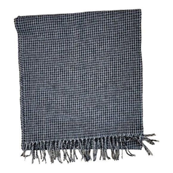 Amicale Camel Hair Fringe Scarf Gray Black - Picture 1 of 9
